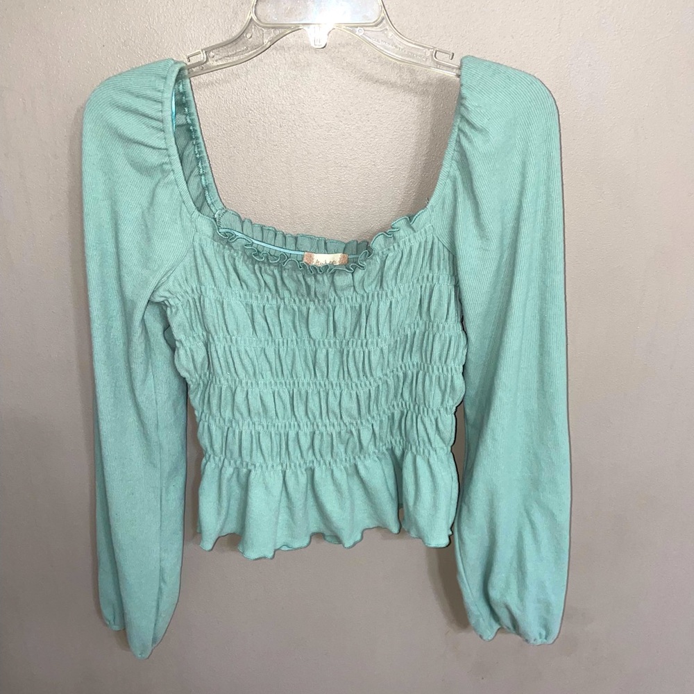 Altard State Green long sleeve puffy shirt